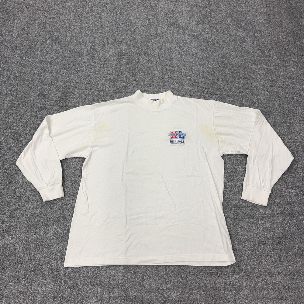 Vintage Super Bowl XL Shirt Mens Large White NFL Football Reebok Long Sleeve Tee